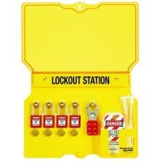 Master Lock® Safety Series™ Lockout Stations with Key Registration Cards 1482BP410