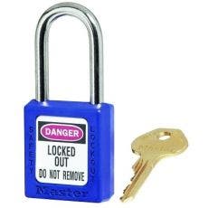 Master Lock® Zenex™ Thermoplastic Safety Lockout Padlocks 410BLU