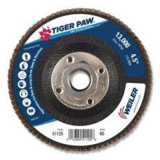 Weiler® Tiger Paw™ TY29 Coated Abrasive Flap Discs 51125