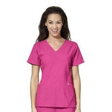 WonderWink W123 Women's Stylized V-Neck Top, Size Small