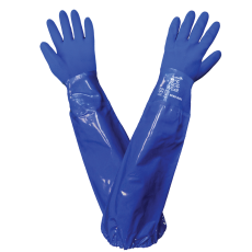 [A-6422SL] FrogWear® Blue Seamless Triple Dipped Shoulder Length Glove