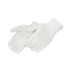 [112E] 7 Gauge White Cotton/Poly String Knit Glove