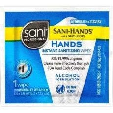 Sani-Hands Hand Sanitizer Wipes, 20 Bags of 150 Wipes/Case