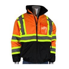 [SA-333-1745-OR] Value Black Bottom Bomber Jacket, Two-Tone, Orange