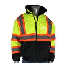 [SA-333-1745-LY] Value Black Bottom Bomber Jacket, Two-Tone, Yellow