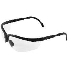 Safety Glasses with Matte Black Frame & Clear Anti-Fog Lens, Adjustable Temples