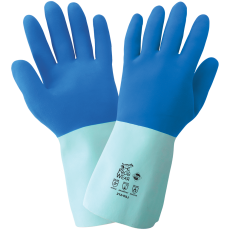 [A-GG-212] FrogWear® Supported Cotton-Lined Blue Flexible Natural Rubber Latex Gloves