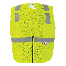 [SA-GLO-022FR] FrogWear® HV Flame-Resistant High-Visibility Yellow/Green Surveyors Vest