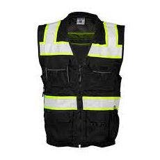[SA-B500] Black Enhanced Visibility Professional Utility Vest, Non-ANSI Compliant