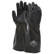[A-CP05] 14 Inch Butyl Rubber Glove 5 mil Smooth Finish Gauntlet Rolled Cuff